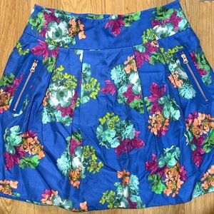 Maeve Blue Floral Mini Skirt